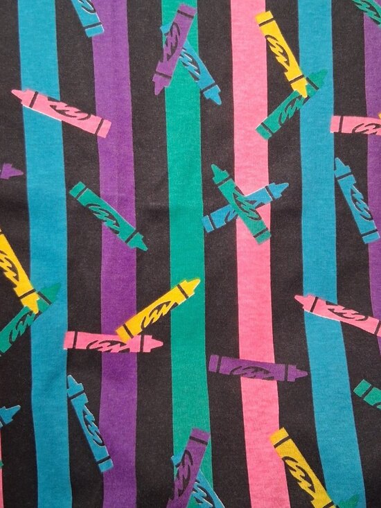 Stutz-Horowitz Co. Other - Vintage 90s Crayon Stripe Sewing Fabric Material Knit Stutz Horowitz Sew 55x61"